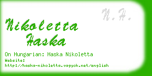 nikoletta haska business card